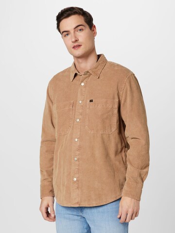 Lee Regular fit Button Up Shirt in Brown: front