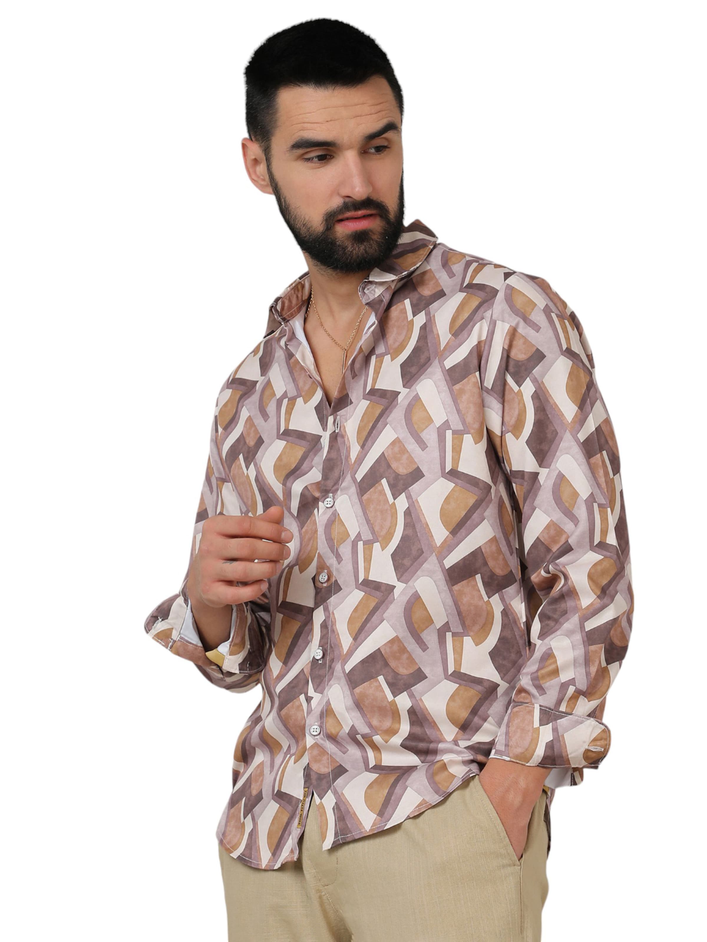 Campus Sutra Regular Fit Skjorte ' Winston ' i brun