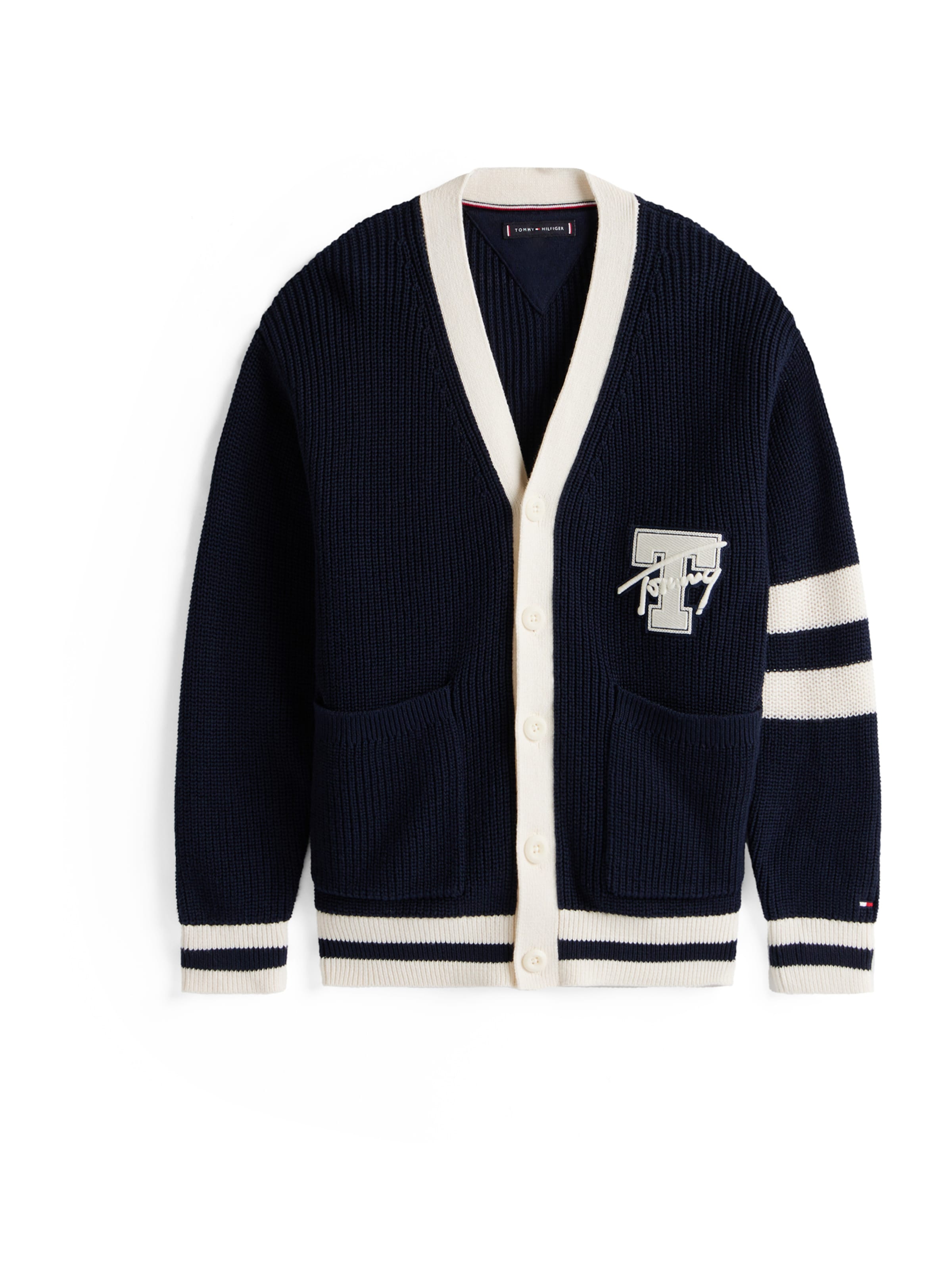 TOMMY HILFIGER Вязаная кофта 'VARSITY' в Синий: спереди