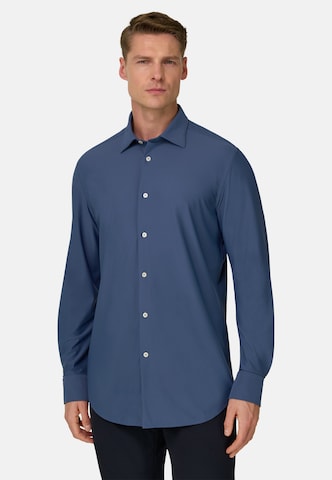 Coupe regular Chemise Boggi Milano en bleu : devant