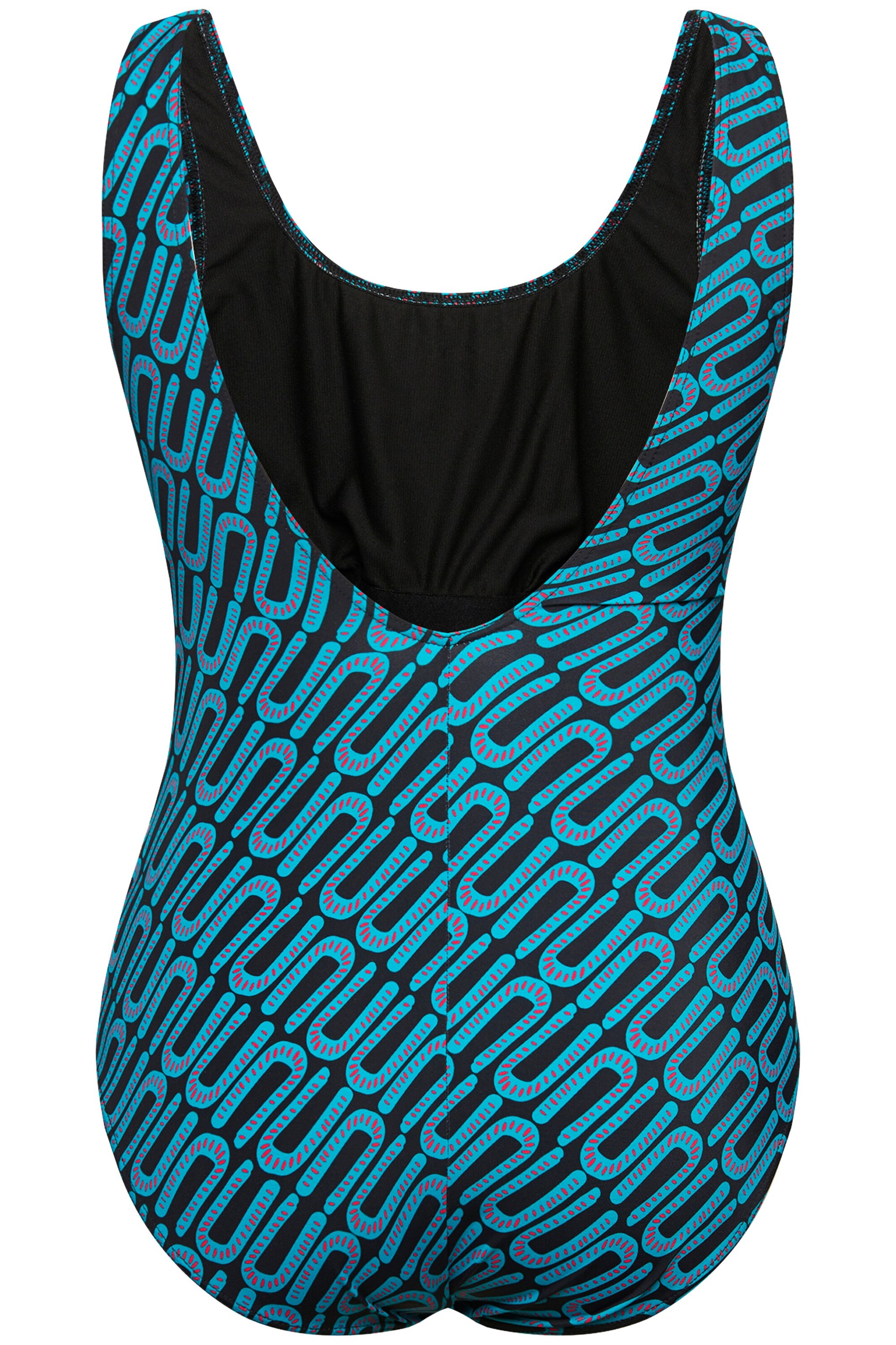 Ulla Popken Bustier Badeanzug in Schwarz