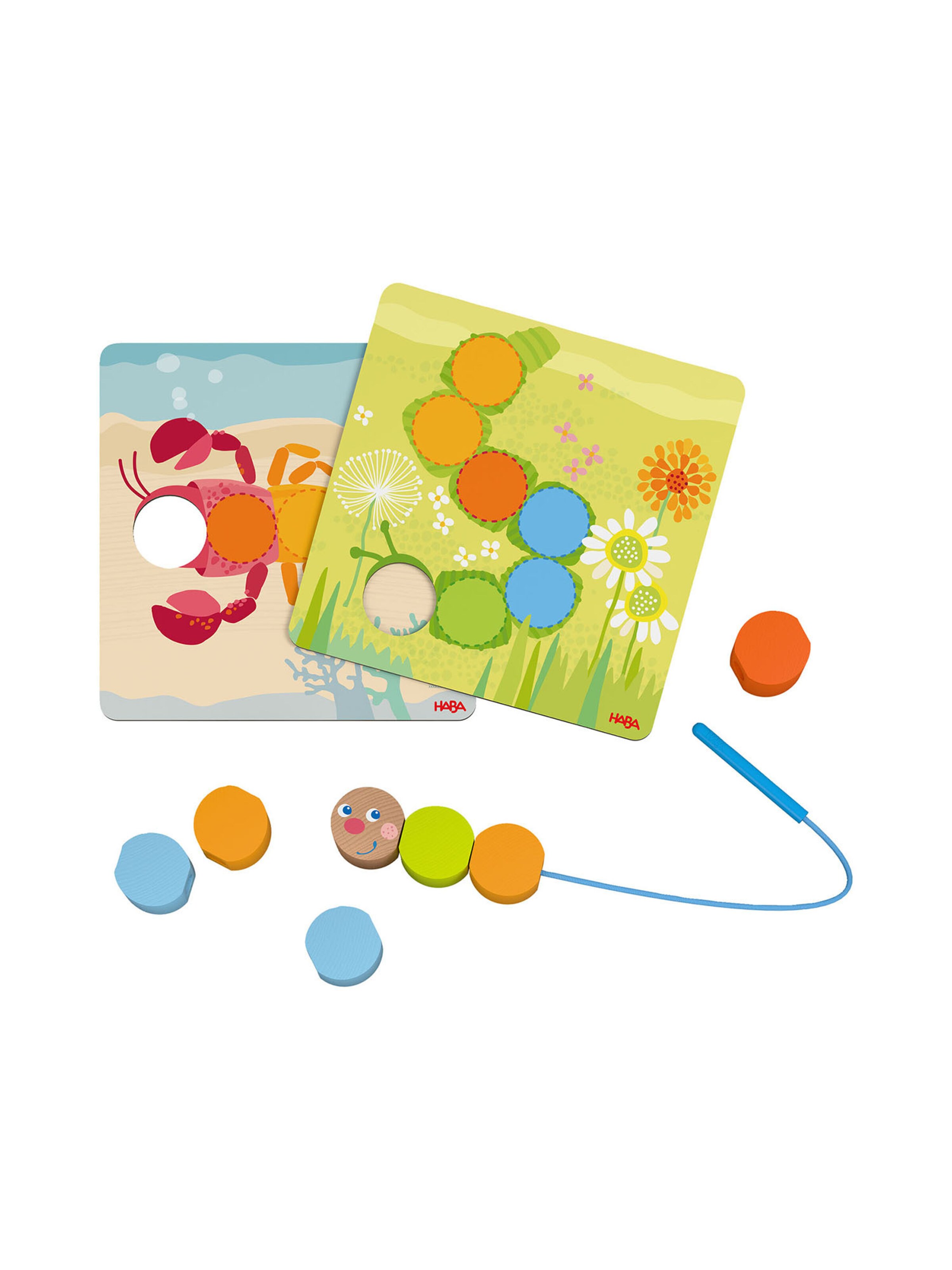 HABA Spel 'Fädelspiel Holztiere' in Gemengde kleuren