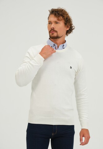 Pull-over Giorgio di Mare en blanc