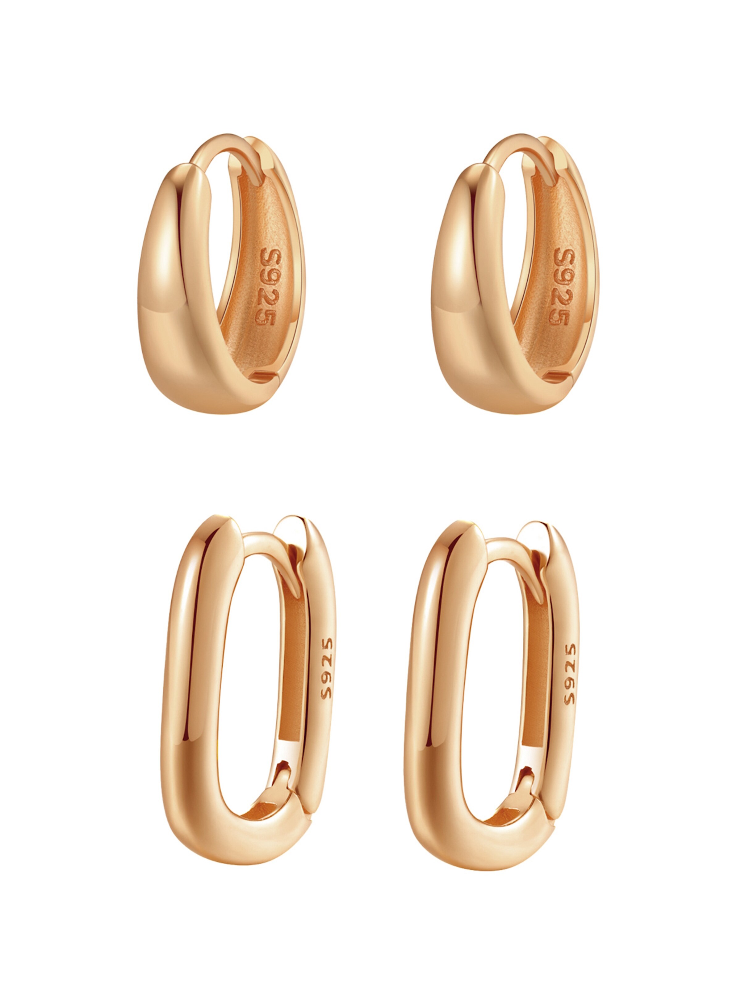 Hey Happiness - Pendientes 'Dome Hoop' en oro: frente