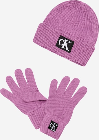 Calvin Klein Jeans Set: Mütze und Handschuh in Pink: predná strana