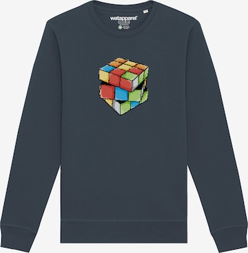 Watapparel Sweatshirt ' Pixel Zauberwürfel ' in Grau: Vorderseite