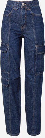 River Island Tapered Cargo Jeans in Blue: front