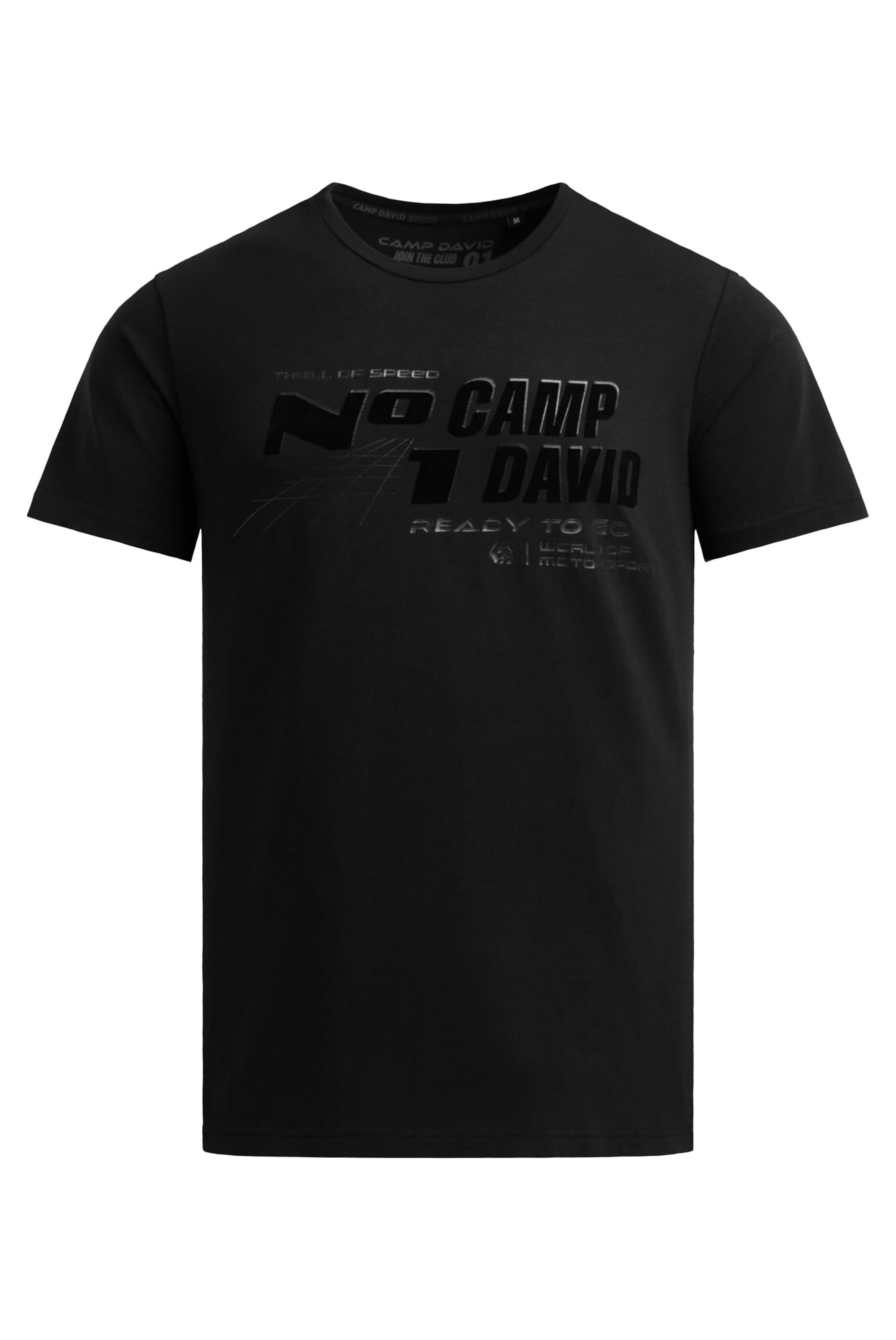 CAMP DAVID Shirt in Black: front