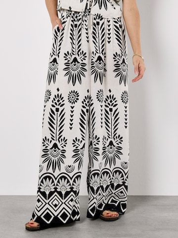 Apricot Wide Leg Hose in Grau: Vorderseite