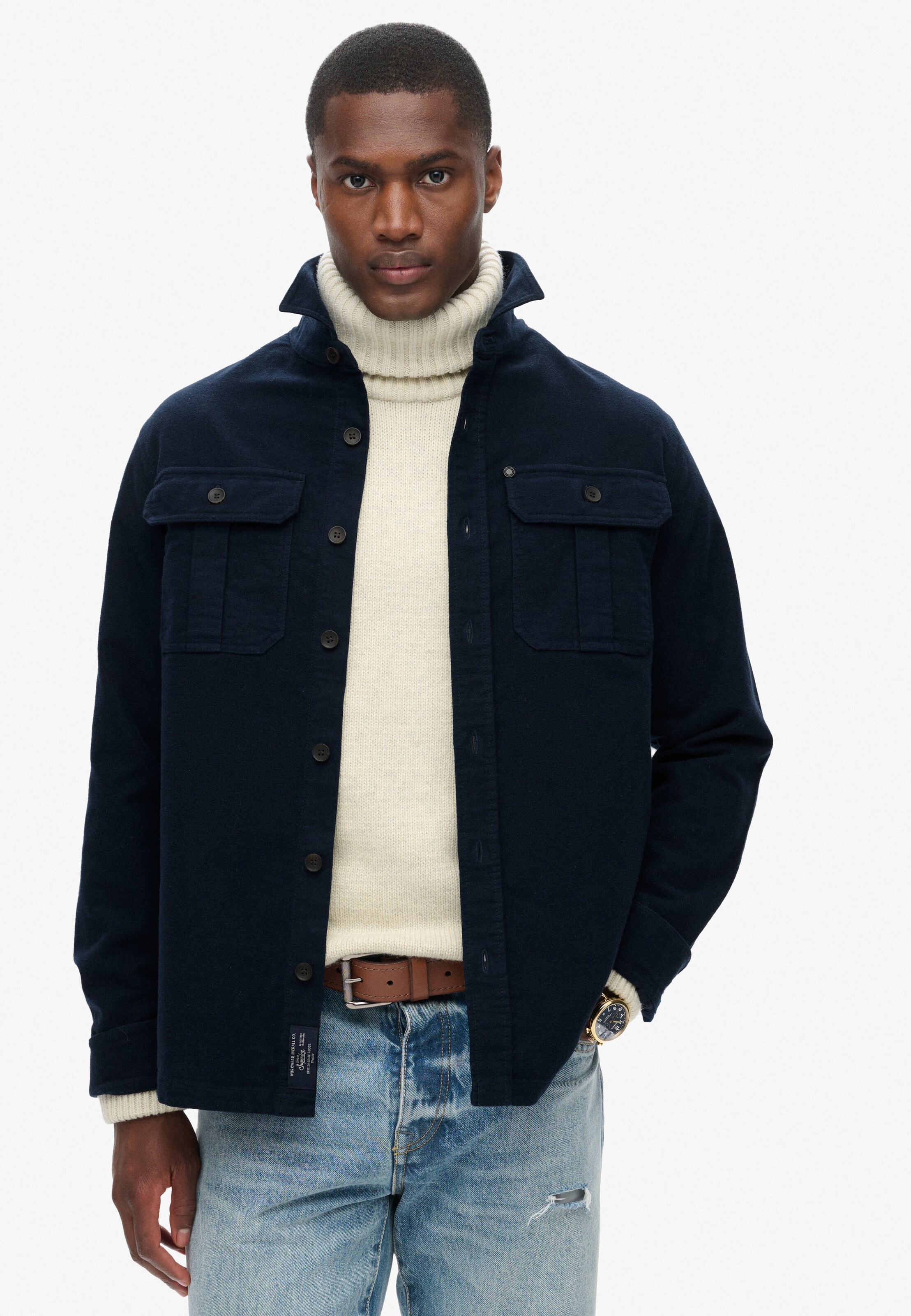 Veste mi-saison Superdry & Co en bleu : devant