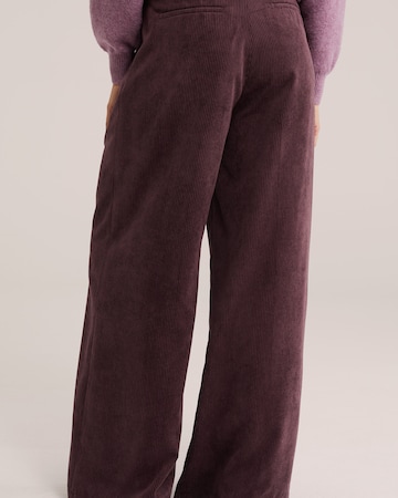 WE Fashion Wide leg Bandplooibroek in Lila