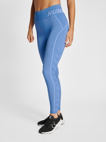 Hummel Skinny Workout Pants 'Christel' in Blue: front