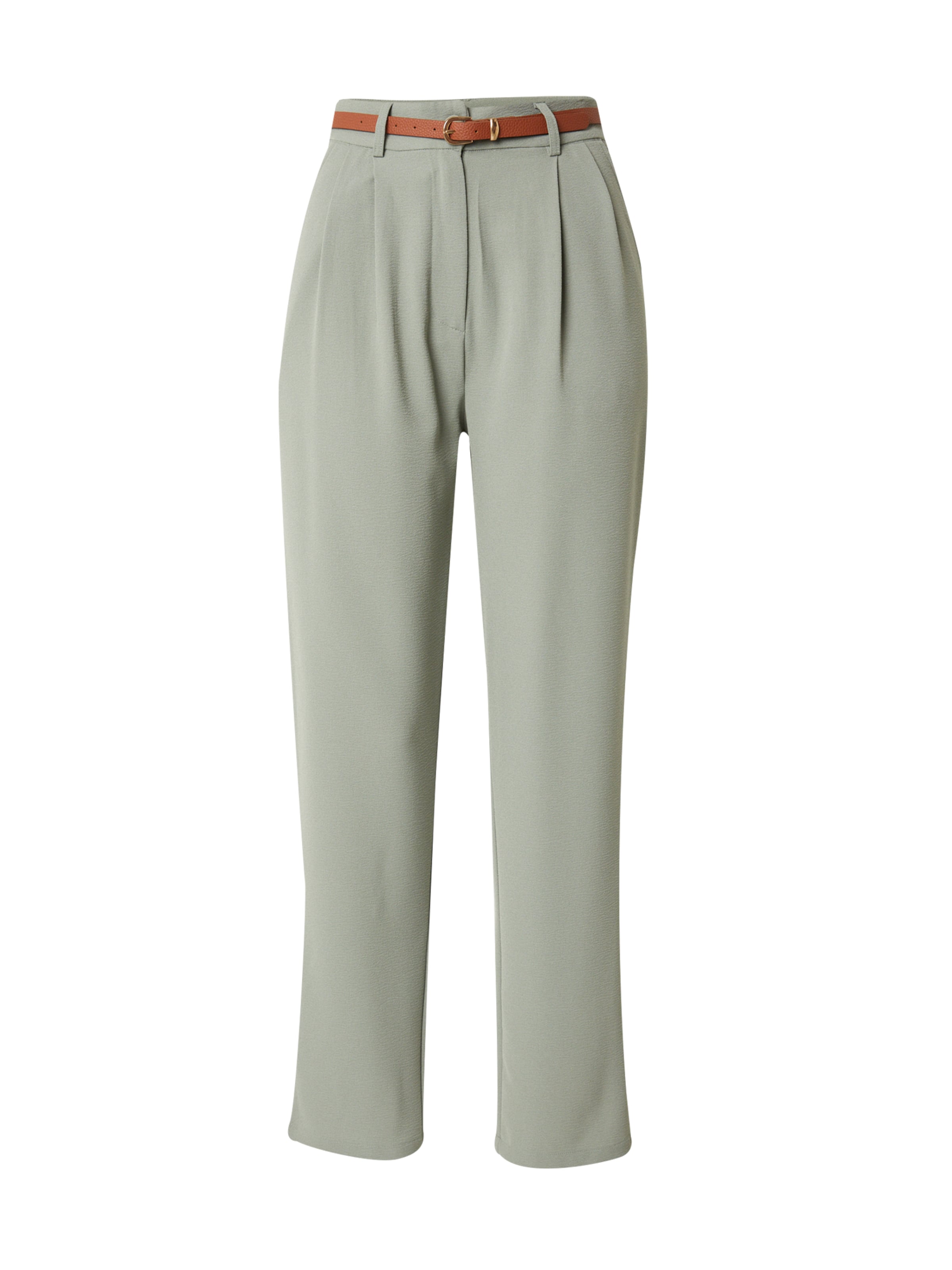 ABOUT YOU Regular Trousers with creases 'Nina' in Green: front
