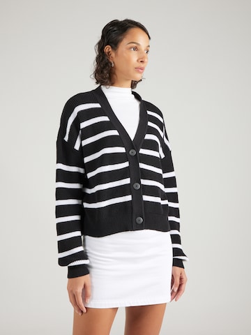 NU-IN Knit Cardigan in Black: front