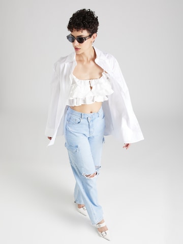 NLY by Nelly - Top 'Frill Dream' em branco