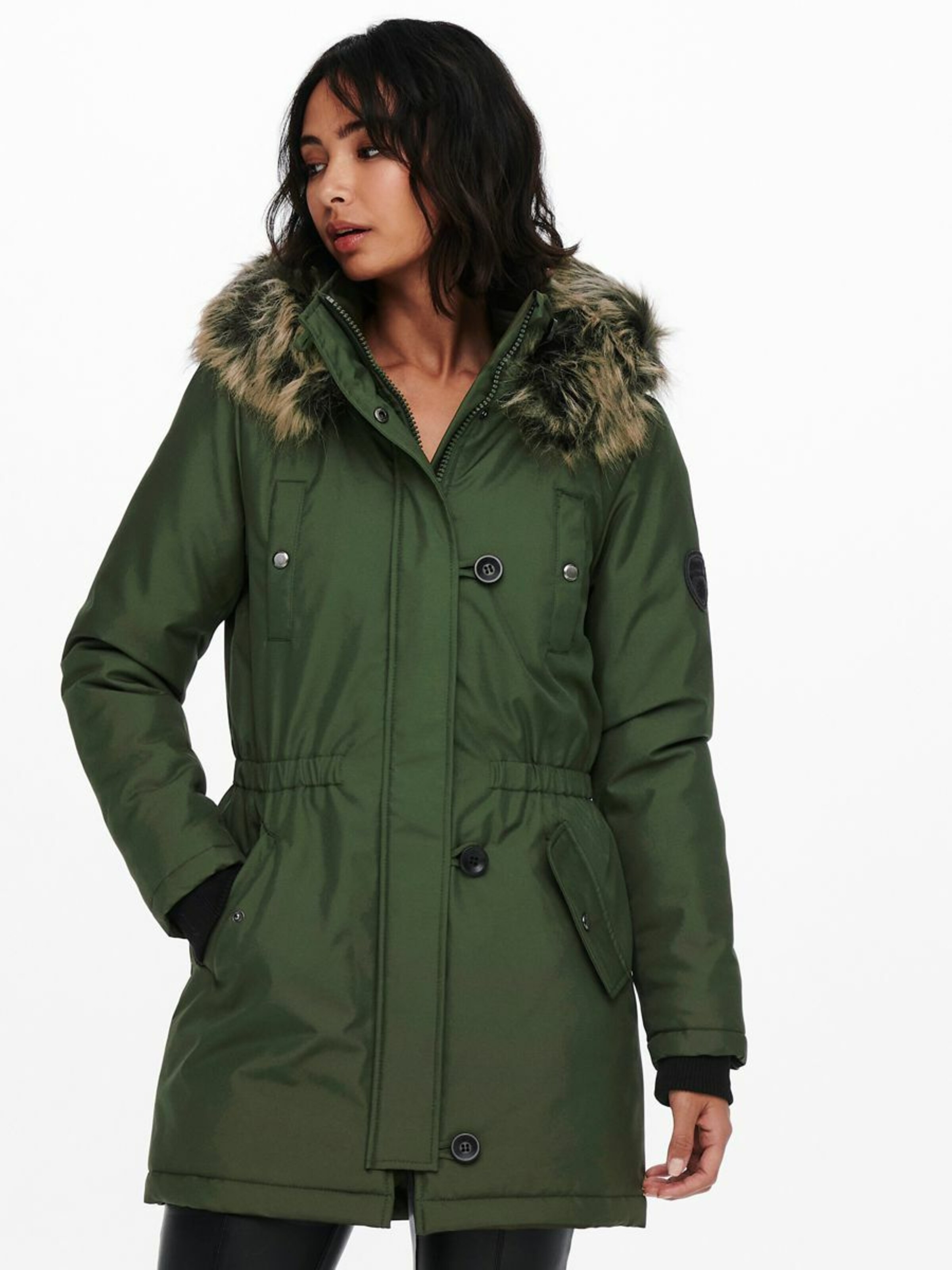 Frauen Große Größen ONLY Winterparka in Oliv - WF63743 Frauen Große Größen ONLY Winterparka in Oliv - WF63743