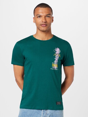 BRAVE SOUL T-shirt 'SENDAI' i grön: framsida