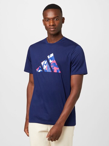 T-Shirt fonctionnel 'Essentials Seasonal' ADIDAS PERFORMANCE en bleu : devant