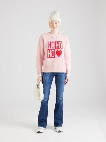 River Island Pullover 'HO HO HO' in Pink