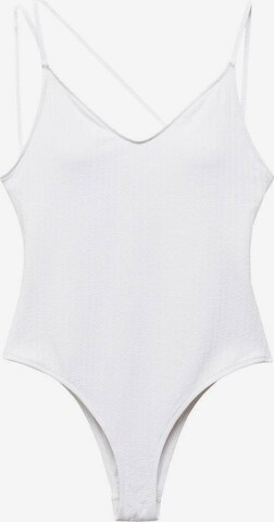 MANGO Bralette Swimsuit 'Positano' in White: front