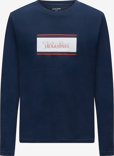 XS dydžio Marškinėliai 'JJBUSTER' iš JACK & JONES, spalva – tamsiai mėlyna / rūdžių raudona / balta, Prekių apžvalga
