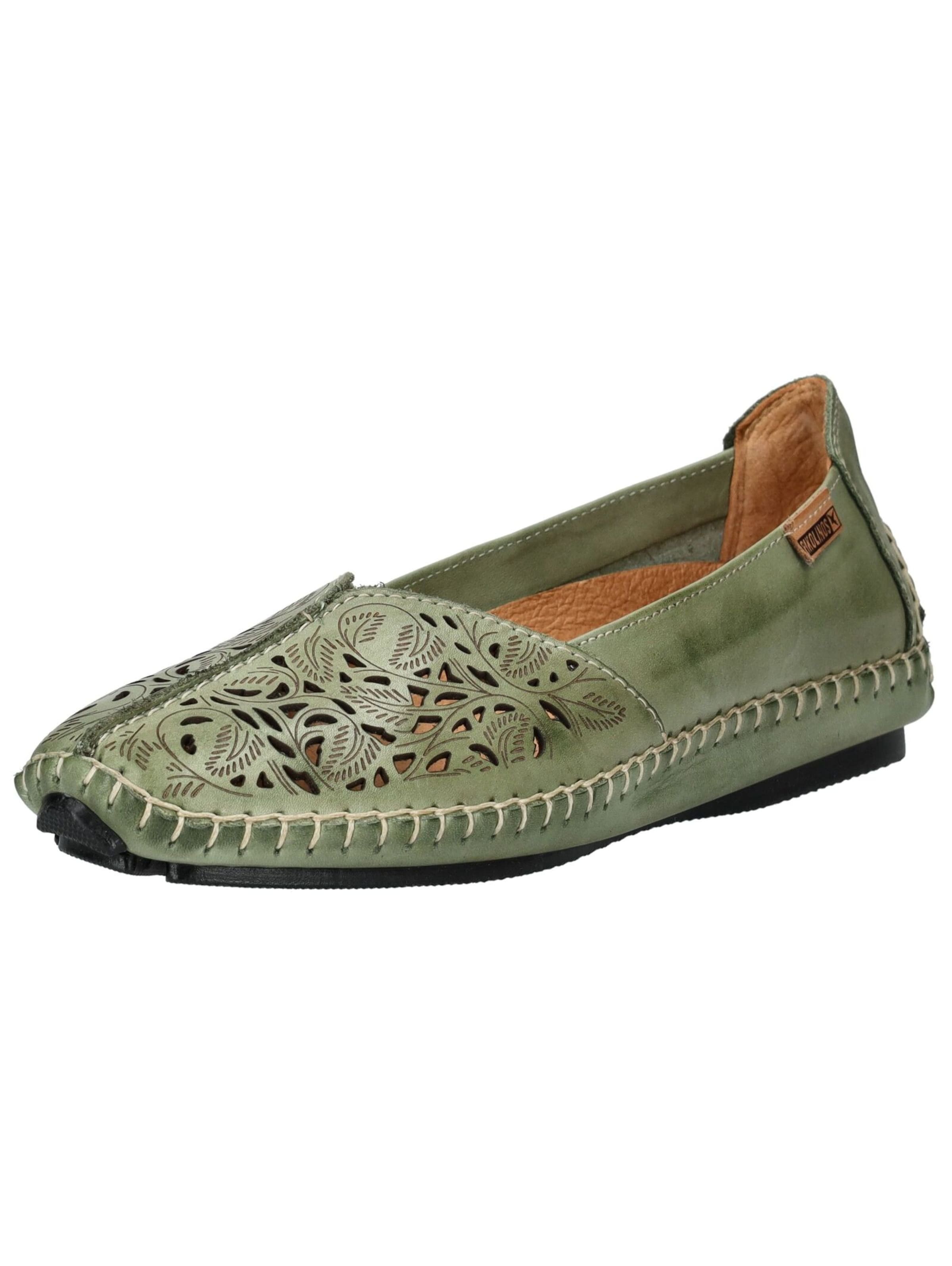 PIKOLINOS Classic Flats in Green: front