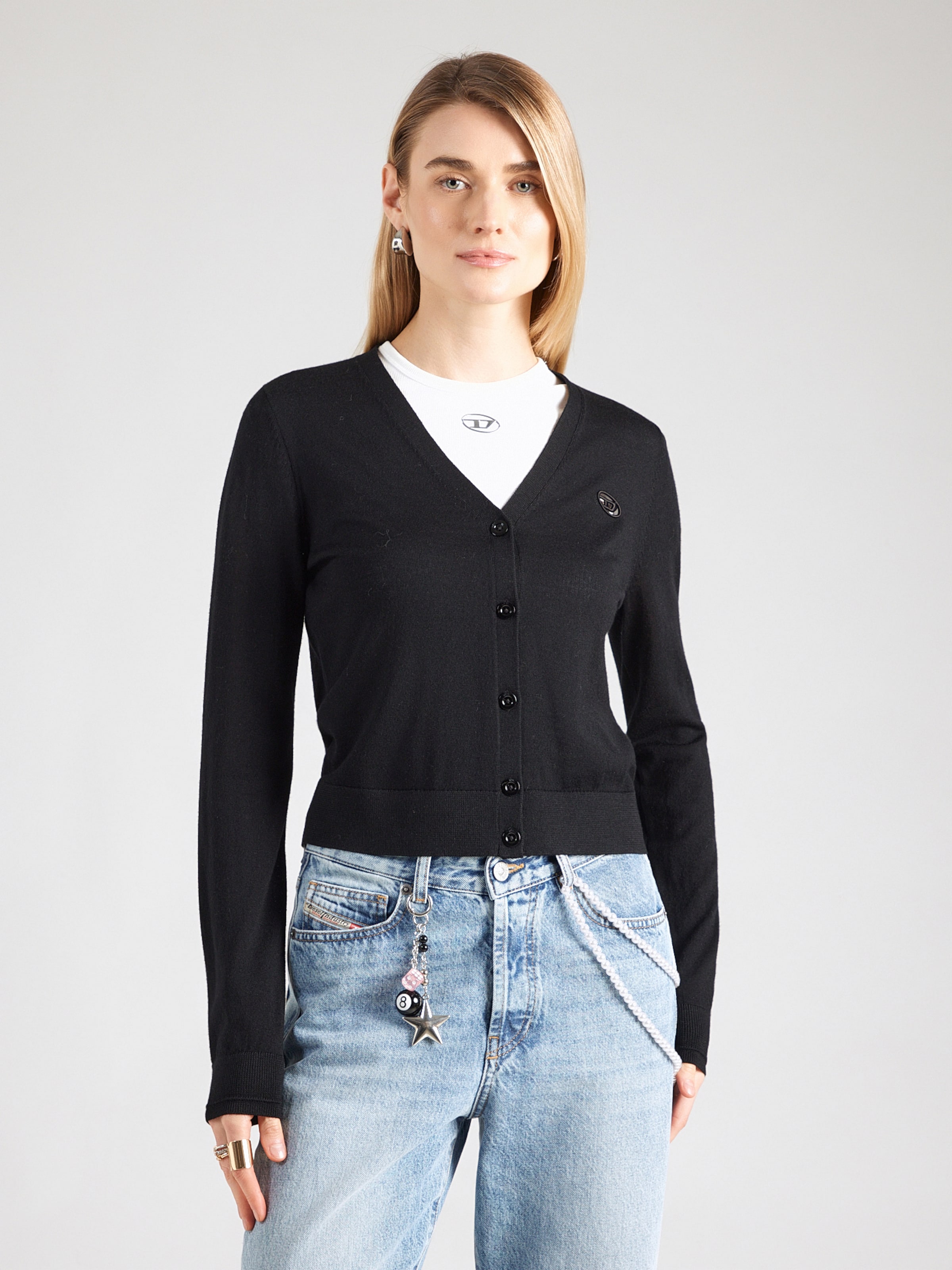 DIESEL Knit Cardigan 'M-ALIMA' in Black | ABOUT YOU