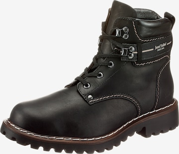 JOSEF SEIBEL Lace-Up Boots 'Adelboden' in Black: front