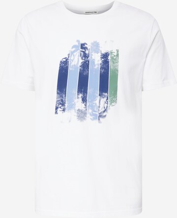 ARMEDANGELS Shirt 'JAAMES PALMTREES' in Wit: voorkant