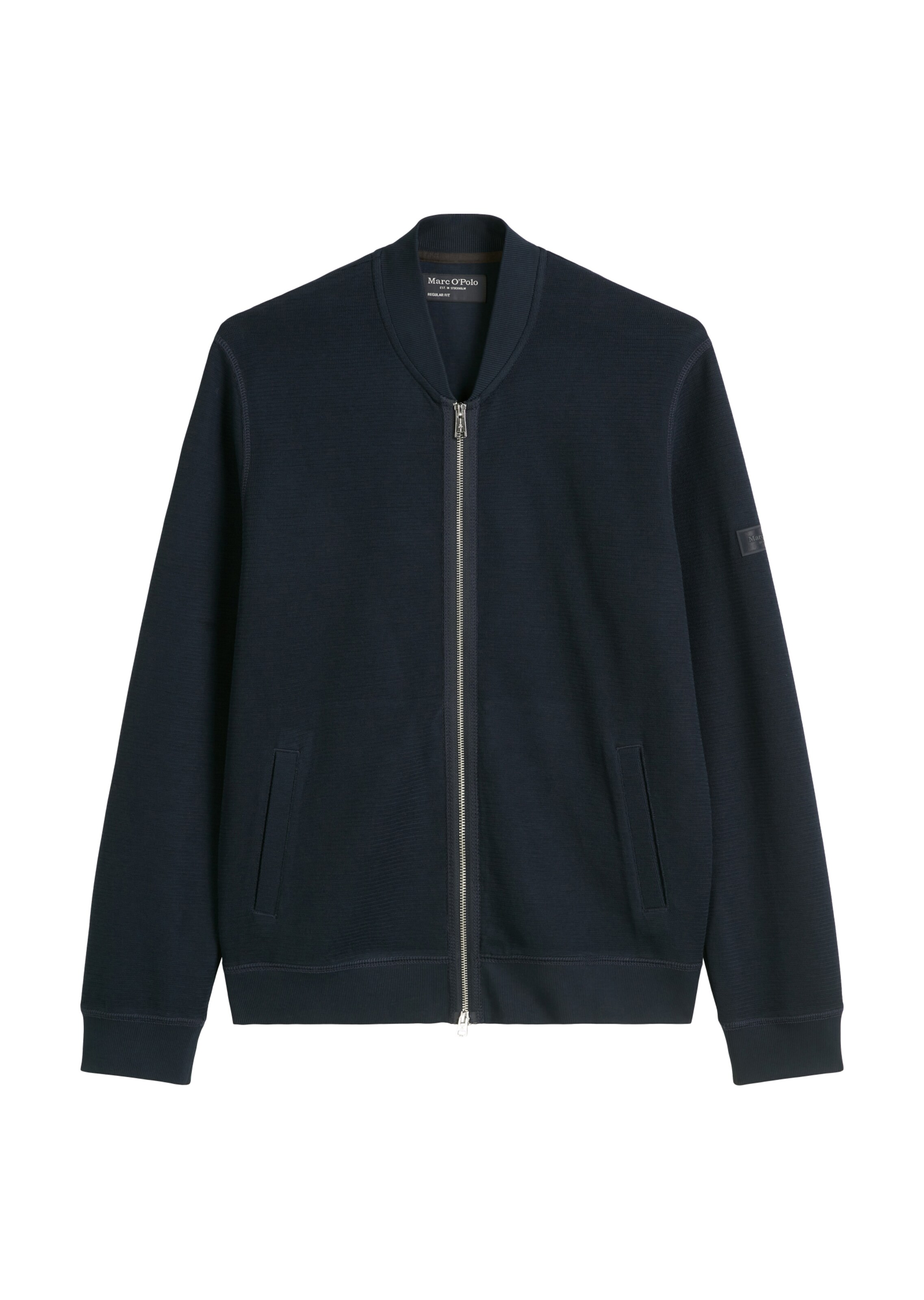 Marc O'Polo Zip-Up Hoodie in Blue: front