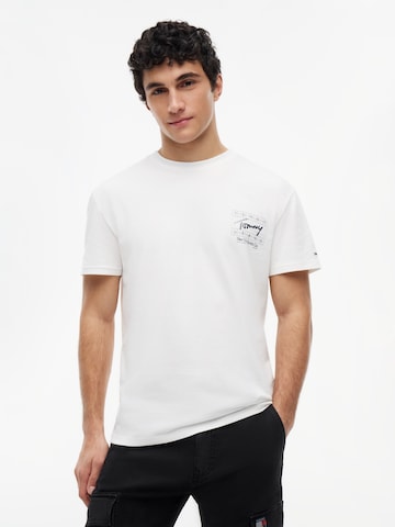 Tommy Jeans Paita 'SIGN FLAG' värissä valkoinen