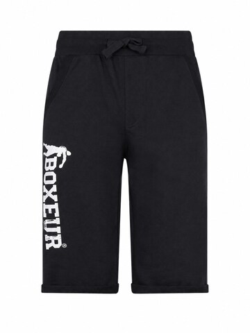 Boxeur des Rues Regular Sporthose 'Men's Cotton Shorts Boxeur des Rues, Black, White Vertical Logo'‌‌‌‌‌‌‌‌‌ in Schwarz: Vorderseite