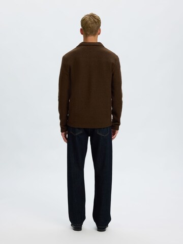 SELECTED Knit Cardigan 'SLHNealy' in Brown