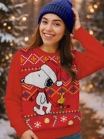 Snoopy & Die Peanuts Pullover 'Weihnachtspullover' in Rot