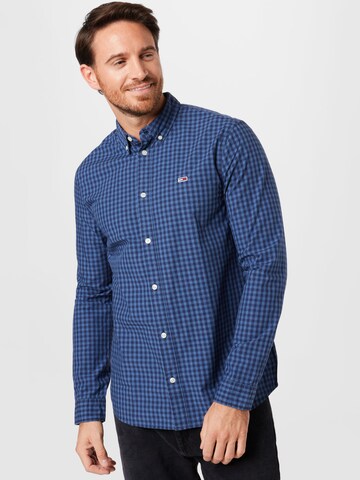 Tommy Jeans Regular fit Overhemd in Blauw: voorkant