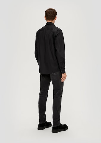 s.Oliver - Slim Fit Camisa em preto