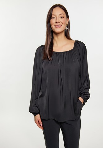 usha BLACK LABEL Blouse in Zwart: voorkant