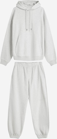 Bershka Joggingová súprava - Sivá: predná strana