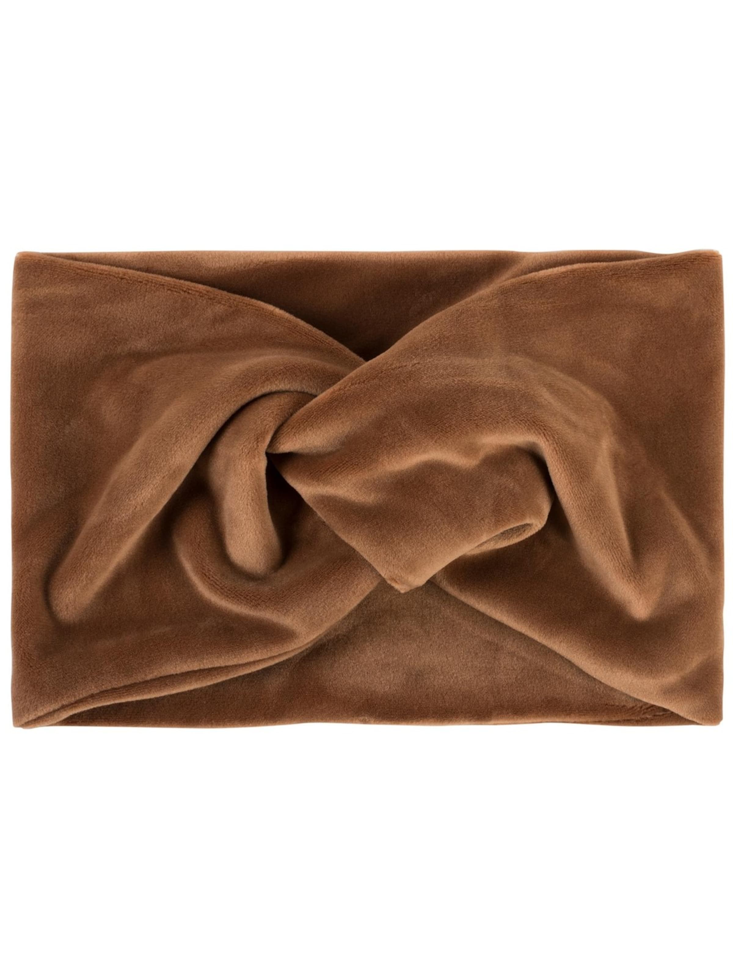 styleBREAKER Hair Jewelry 'Samt Stirnband mit Twist Knoten' in Brown: front