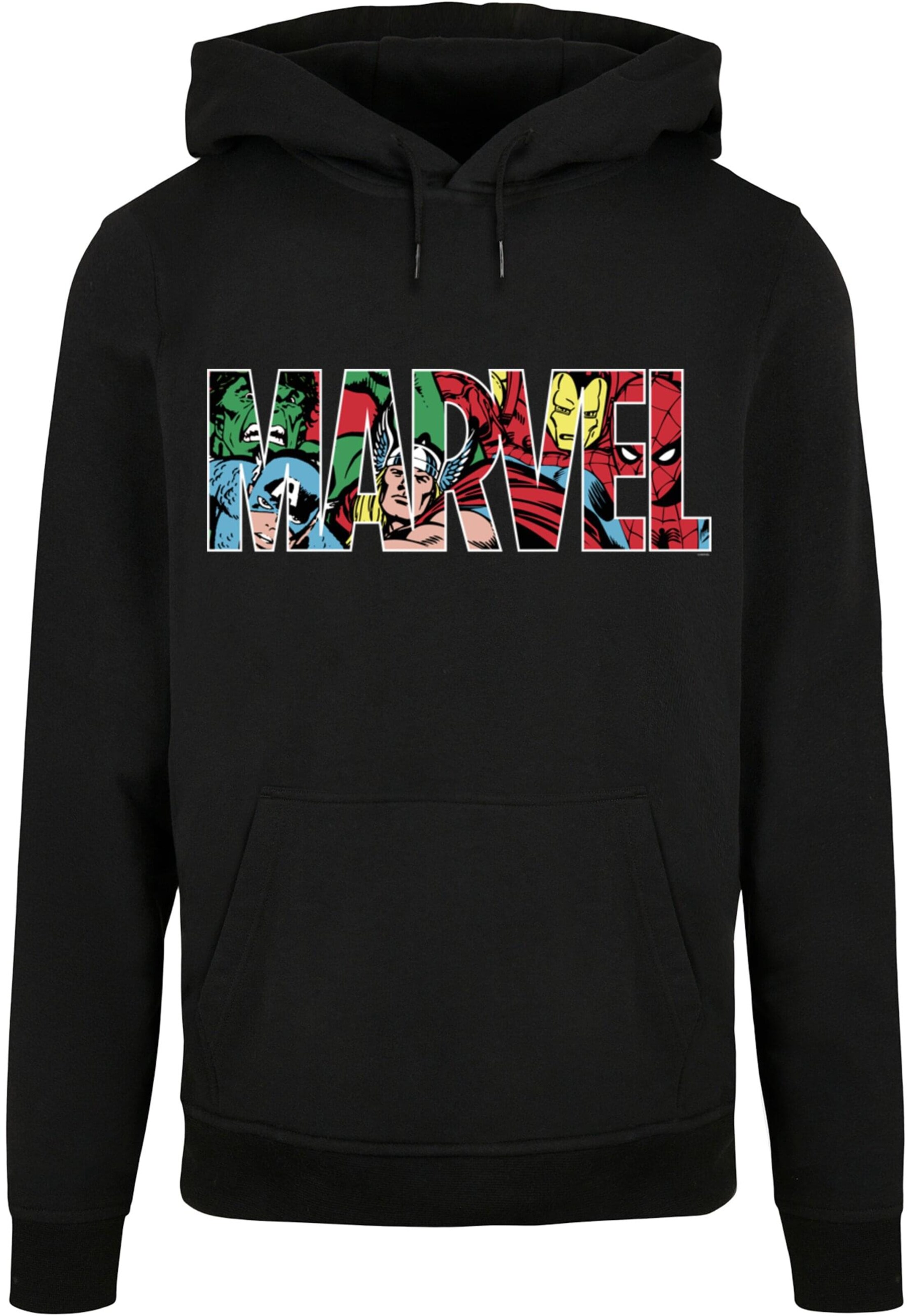 ABSOLUTE CULT Sweatshirt 'Marvel' in Zwart: voorkant