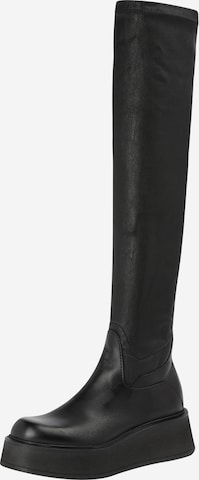 MJUS Ботуши над коляното 'MANET' в черно: отпред