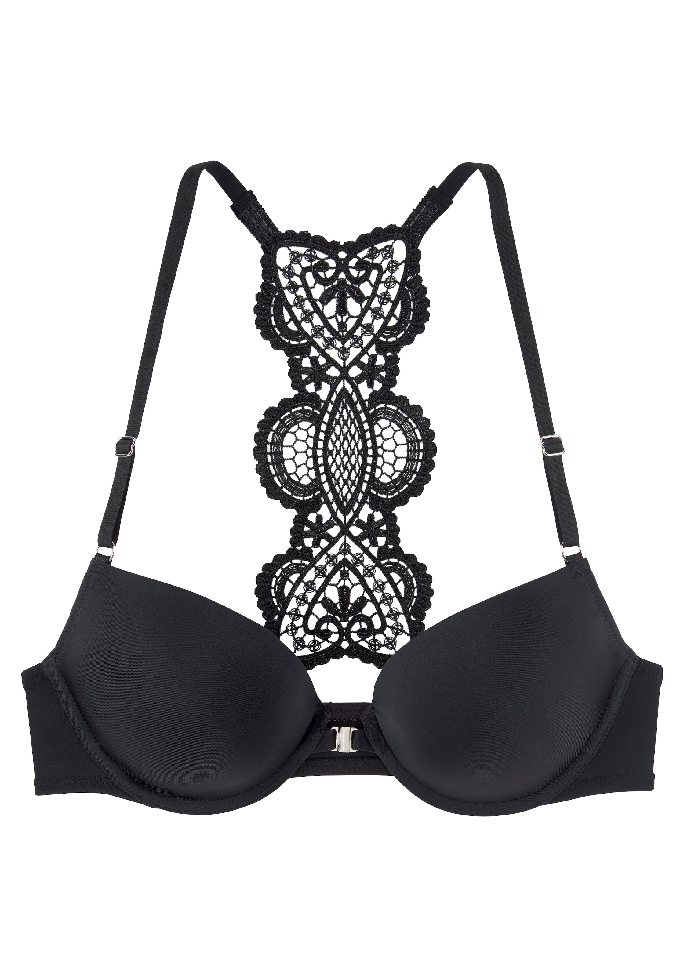 LASCANA Push-up Bra in Black: front