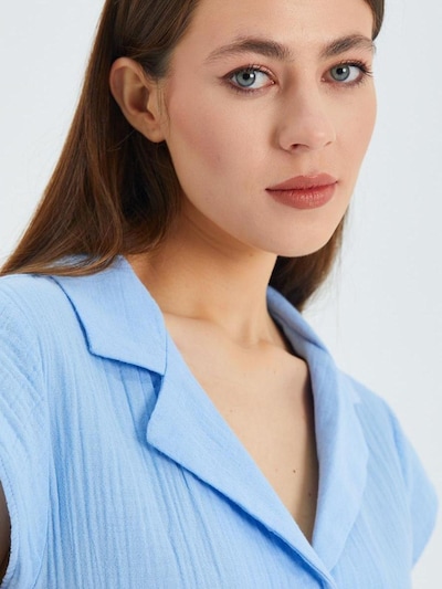 MixRay Blouse in de kleur Lichtblauw, Productweergave