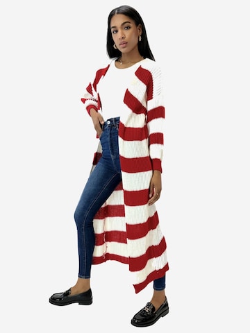 Elara Lang cardigan i rød