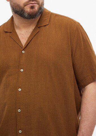 s.Oliver Men Big Sizes Regular Fit Hemd in Braun