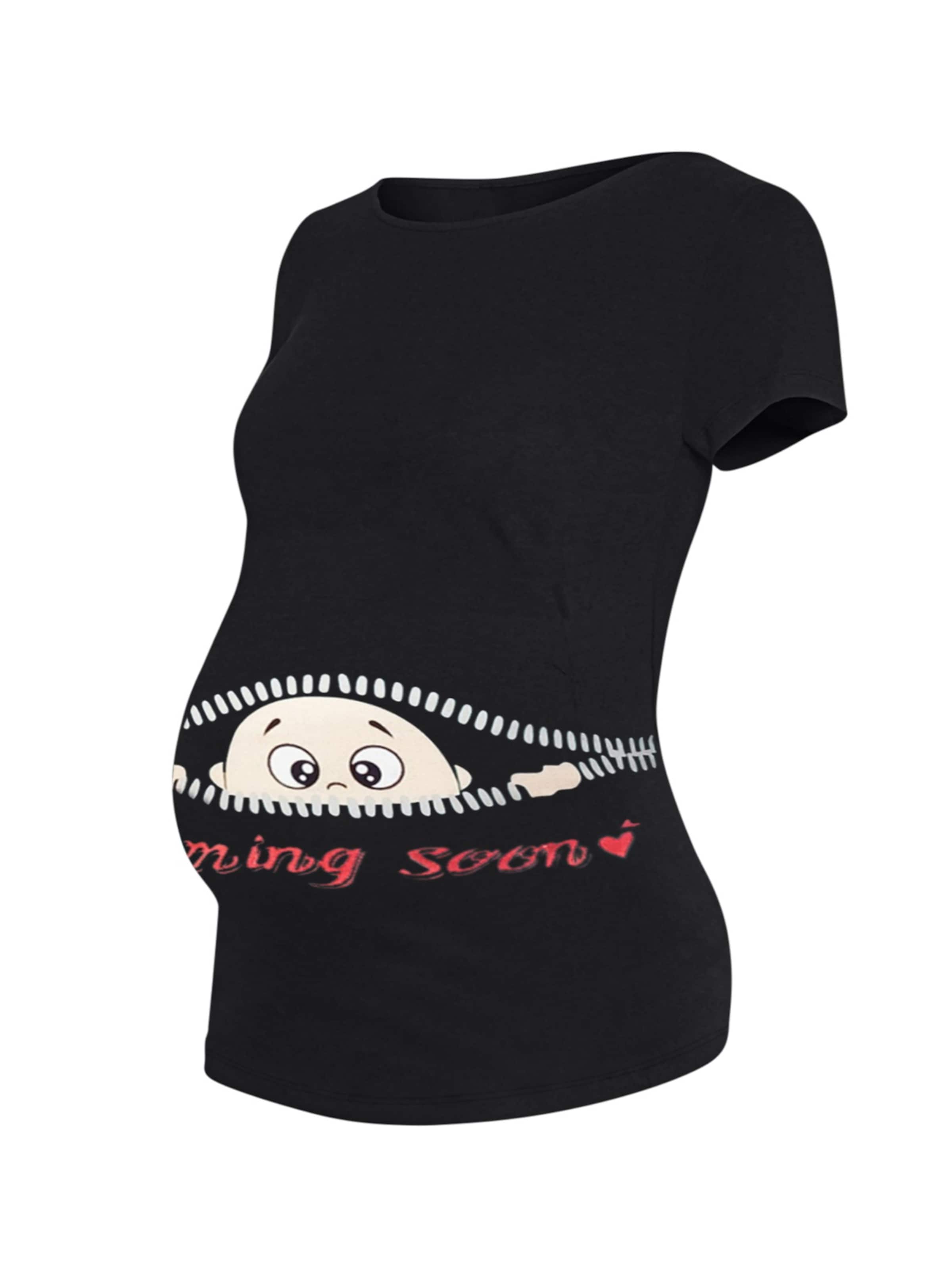 M.M.C. Shirt 'Coming Soon Umstandsshirt' in Black: front