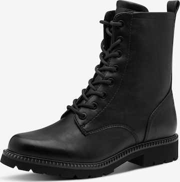 Tamaris Lace-Up Ankle Boots in Black: front