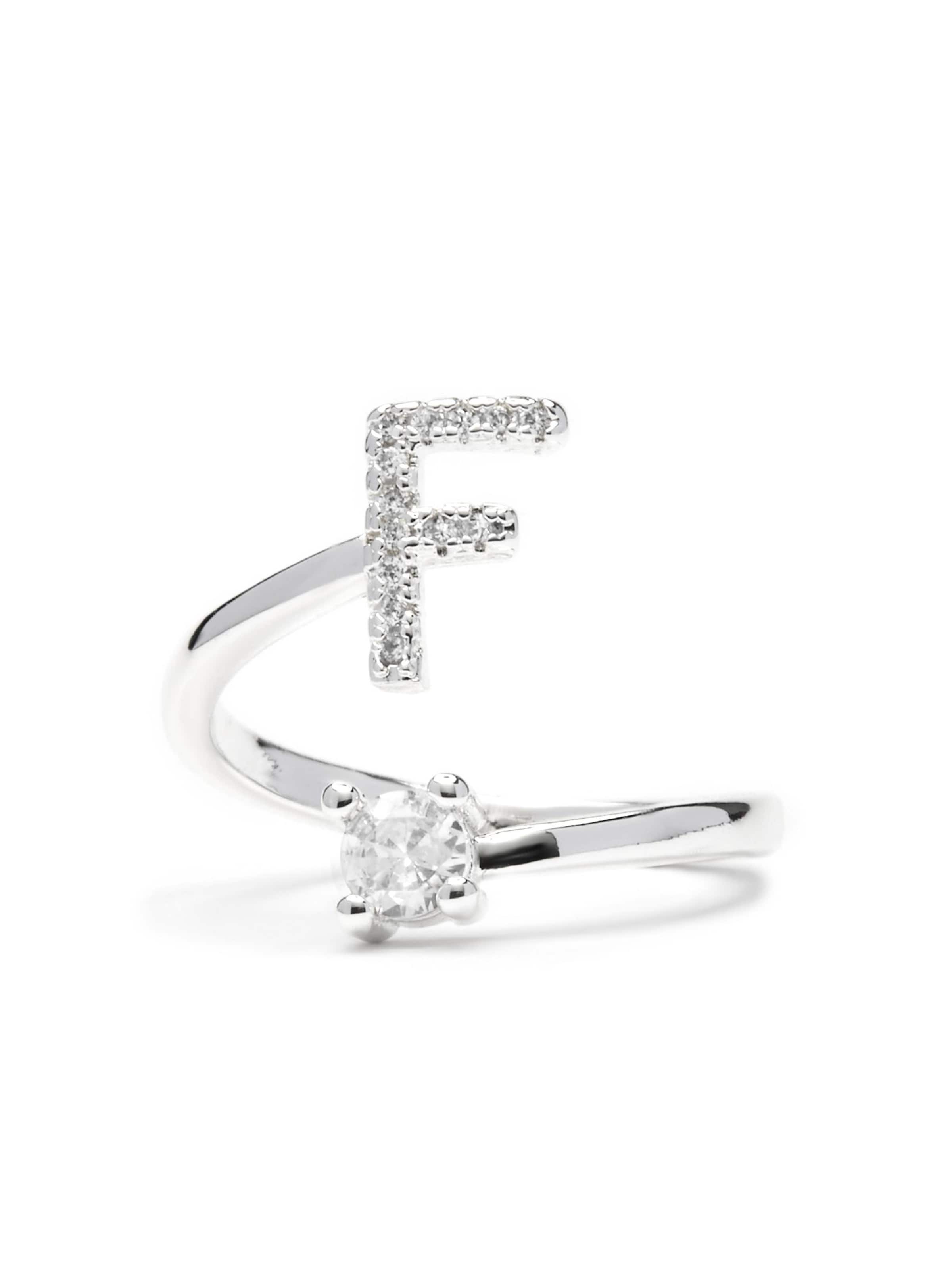 Anello 'Alphabet F' di Luxenter in argento: frontale