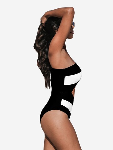 Cupshe Bustier Badeanzug in Schwarz