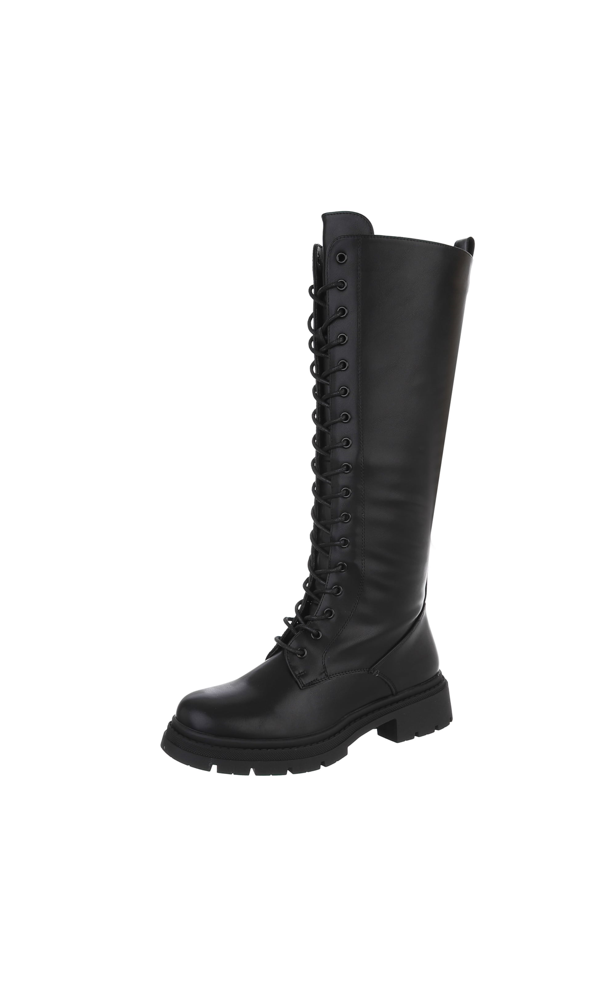 Ital-Design Schnürstiefel in Schwarz: Vorderseite